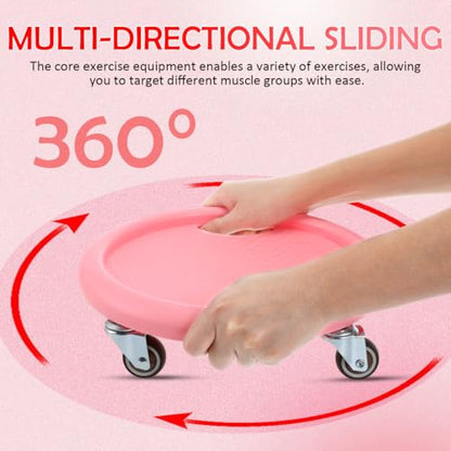 HANABASS Four Wheel Ab Roller with Knee Mat | Multi-Directional Ab Wheel Exercise Roller, Silent Core Workout Equipment for Home Gym Fitness Training