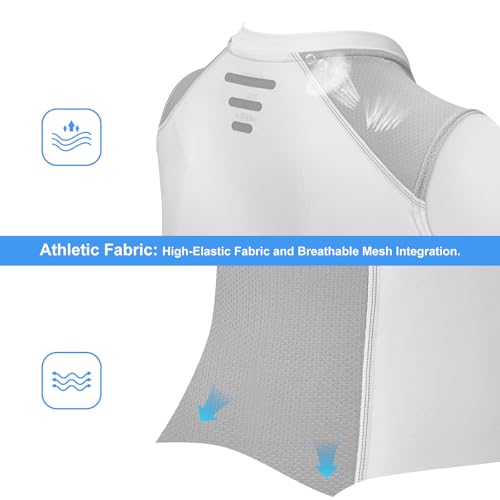 Youth Chest Protector Padded Compression Shirt, Heart Sternum Guard - color: White Grey, size: Large