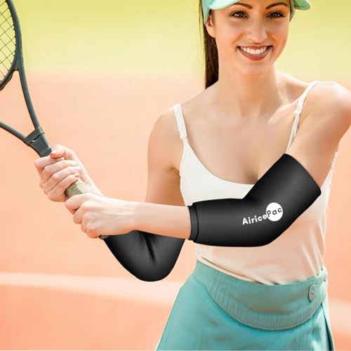 AiricePac Elbow Ice Pack Wrap, Tennis Golfers Sleeve For Arm and Calf Injuries Reusable, Cold Compression for Pain Relief - style: ELBOW ICE PACK