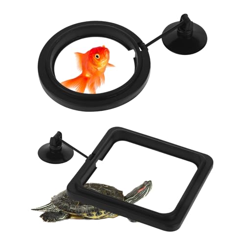 2 PCS Aquarium Feeding Ring, Fish Feeding Rings Automatic Fish Feeder with Suction Cup Betta Feedings Ring Practical Round Floating Food for Betta, Guppy, Goldfish