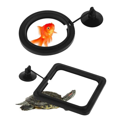 2 PCS Aquarium Feeding Ring, Fish Feeding Rings Automatic Fish Feeder with Suction Cup Betta Feedings Ring Practical Round Floating Food for Betta, Guppy, Goldfish