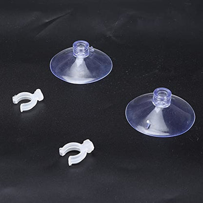 SUNGOOYUE Aquarium Hose Clamp Plastic Suction Cup Air Line Tube Holder for 12 to 16mm Transparent Pipe, 2 Cups 2 Clips, High Temperature Fixture for Fish Tank Tube Routing (Can clamp 12-16mm) - size: Can clamp 12-16mm