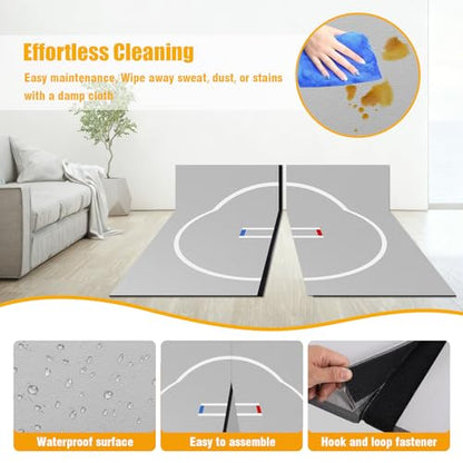 10'x10 Wrestling Mat for Home,1.2" Thick Foldable XPE Jiu Jitsu Floor Exercise Mat for Gymnastics, PE Training, BJJ, MMA, Martial Art, Grappling, Judo, Boxing, Yoga