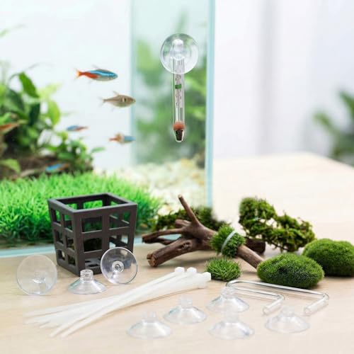 28pcs Clear Aquarium Suction Cups, Removable Window Sucker Cups Hooks with Adjustable Zip Ties, Multi-Purpose Cable Management Suction Pads Clips for Hanging String Lights Binding Moss Plants