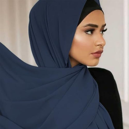 Hijab Scarf for Women Soft Cotton Muslim Jersey Hijab Head Wrap Scarves Fashion Long Scarf Shawls - color: Grey
