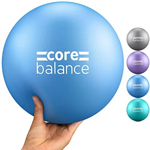Core Balance 9 Inch Anti Burst Pilates Ball - Mini Exercise Ball for Yoga, Barre, Stretching and Core Stability Workout - color: Blue