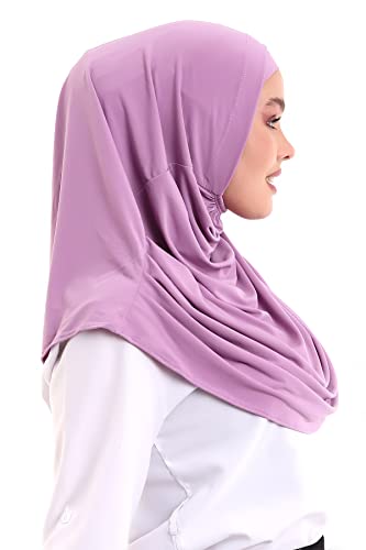 ihvan online, Hijab Scarves for Women, Ready to Wear, Lightweight and Comfortable Headscarf, Instant Turban, Jersey, Presewn - color: Lilac