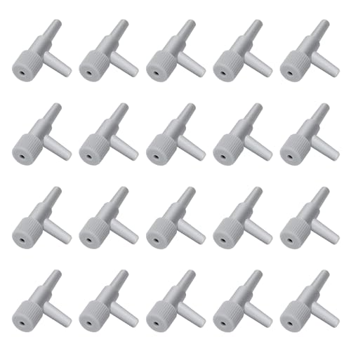 AQUANEAT Aquarium Control Valve 20PCS,Fish Tank 2 way Valves for 3/16" Airline Tubing, Plastic Air Regulator, for Aquarium Air Pump Accessories