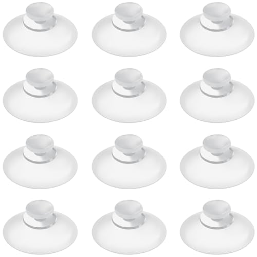 12 Pieces 0.8 inch Mini Clear Suction Cups for Glass, Without Hooks Without Holes, Plastic Sucker Pads for Festival Decoration Home Organization Window Car - size: 0.8"+no-hooks"
