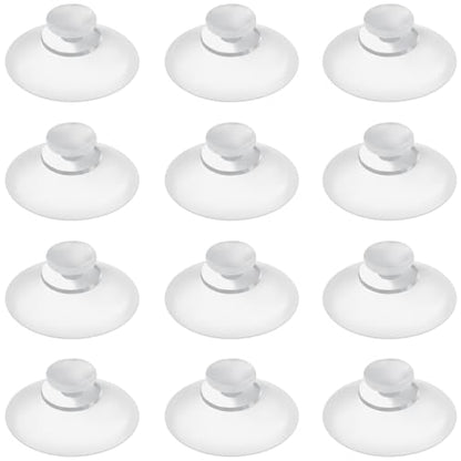 12 Pieces 0.8 inch Mini Clear Suction Cups for Glass, Without Hooks Without Holes, Plastic Sucker Pads for Festival Decoration Home Organization Window Car - size: 0.8"+no-hooks"
