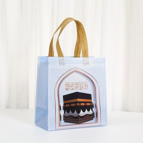 12pcs Ramadan Mubarak Reusable Gift Bags, Bags with Handles, Party Bags, Multifunctional Non-Woven Bags for Gifts Wrapping, Ramadan Party Supplies