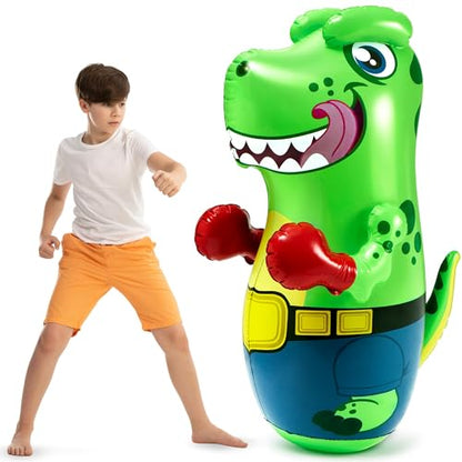 JOYIN Inflatable T.rex Dinosaur Bopper 47 Inches, Bop Bag Inflatable Punching Toy, Kids Punching Bag with Bounce-Back Action