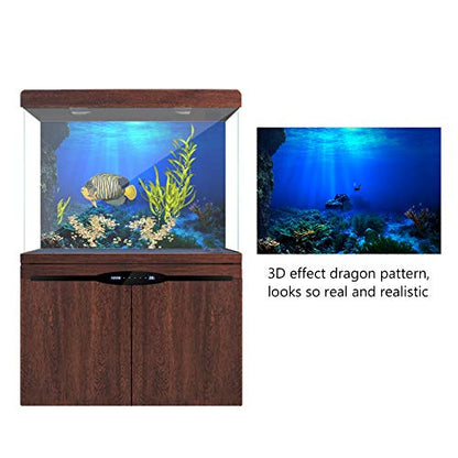 GOTOTOP Fish Background 55 Gallon Aquarium Poster 3D Effect Adhesive, Aquarium Background Decoration Seaworld Poster Self-Adhesive Underwater Decor(76 * 46cm) - size: 76*46cm