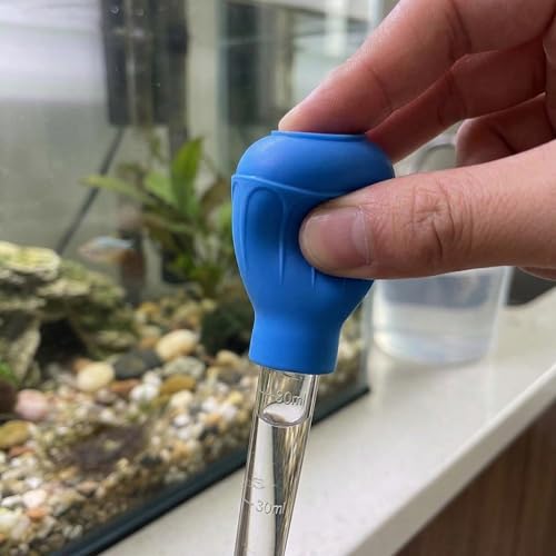 Aquarium Vacuum Gravel Cleaner, 28.5cm Manual Betta Fish Tank Accessories Turkey Baster Aquarium Cleaning Tools Water Changer Graduated Pipette for Turtle Tank Small Waste Removal and Spot Cleaning