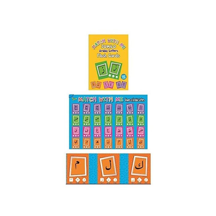 Jumbo Arabic Letters Flash Cards Set with Free A2 Size Poster Included 28 Double Sided 14.5 cm X 20.5 cm Cards