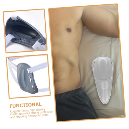 Luxshiny Breathable Sports Groin Guard Protective Cup Gray Soft Material Integrated Crotch Protector One Size for Boxing MMA and Athletic Impact Protection