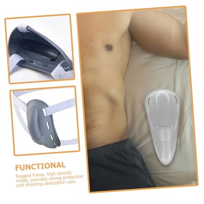 Luxshiny Breathable Sports Groin Guard Protective Cup Gray Soft Material Integrated Crotch Protector One Size for Boxing MMA and Athletic Impact Protection
