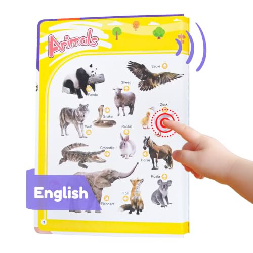 ZeenKind First English Words Sound Book for Kids Interactive Talking Book | 300+ Words Talking English Learning Book for Children, Preschool English Audio Book for Toddlers 3 4 5 Years Old