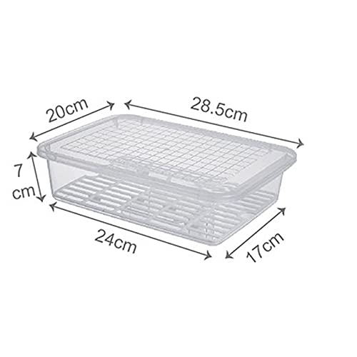Bento Boxes Food Storage Containers with Removable Drain Plate, for Family, Tray to Keep Fruits, Vegetables, Meat, Fish Etc. Out of The Drippings(Large) - size: Large