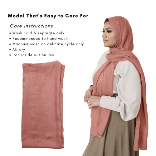 Modal Hijab for Women | Headscarf - color: Terracotta Modal - Plain Hijab