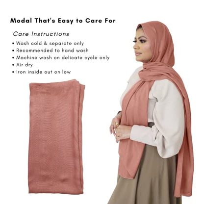 Modal Hijab for Women | Headscarf - color: Terracotta Modal - Plain Hijab