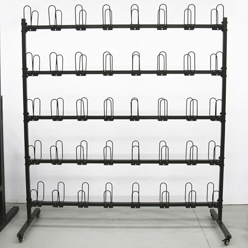Boxing Glove Dryer and Organizer, Boxing Gym Glove Storage Rack, Large Capacity Holds 40 Pairs of Gloves, Heavy Duty Metal Double Sided 5 Tier Glove Hanging Rack with Mobile Wheels