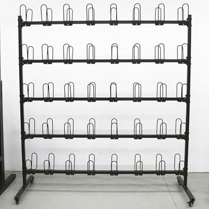 Boxing Glove Dryer and Organizer, Boxing Gym Glove Storage Rack, Large Capacity Holds 40 Pairs of Gloves, Heavy Duty Metal Double Sided 5 Tier Glove Hanging Rack with Mobile Wheels