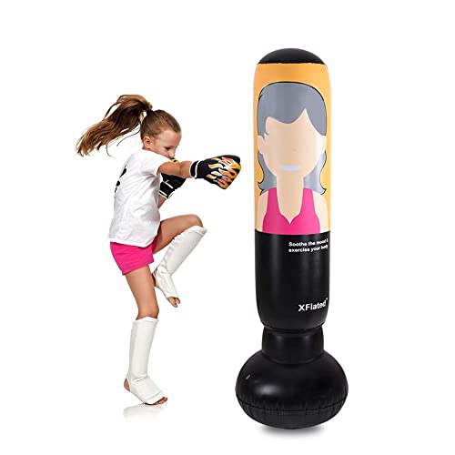 Inflatable Punching Bag for Adults and Kiddly, Free Standing Punching Bag, 58 Inch Boxing Bag, Kickboxing Bag, Punching Dummy for Karate and Taekwondo Practice
