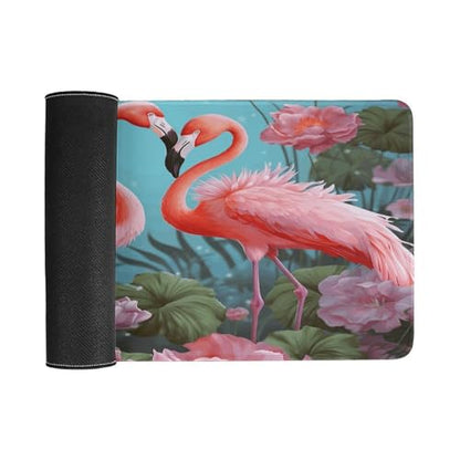 Large Size Gaming Mouse Pad Flamingo Love Flowers Desk Mat Non-Slip Base Waterproof Desktop Writing Pad for Office Home - color: Flamingo Love Flowers, size: 30x60cm