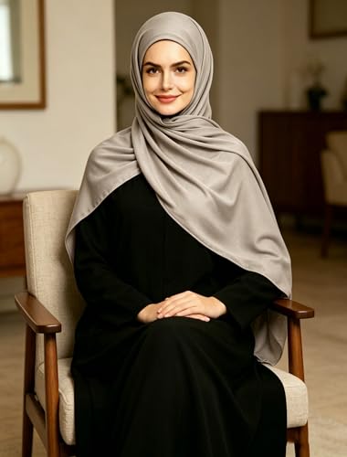 Lina & Lily Non-see-through Premium Jersey Maxi Hijab Head Scarf Wrap for Muslim Women - color: Mink