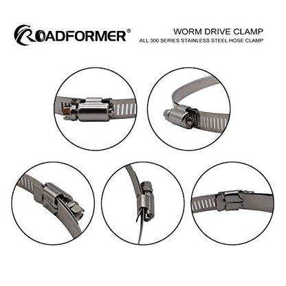 4 inch Hose Clamp Full Stainless Steel: 90mm - 114mm,10 Pack | 4 Hose Clamp Worm Gear SAE 64 Size, 1/2" Band Width Hose Clamps: smoothly install and precisely fit hose & pipe size - size: 4" Hose Clamp 90mm - 114mm (3.54" - 4.5")