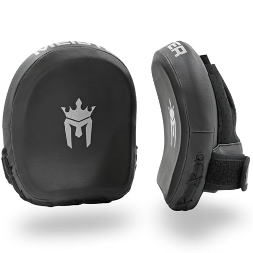 Meister 3D Armor Padded Target Mitts - Curved Micro Focus Pads for Boxing & MMA