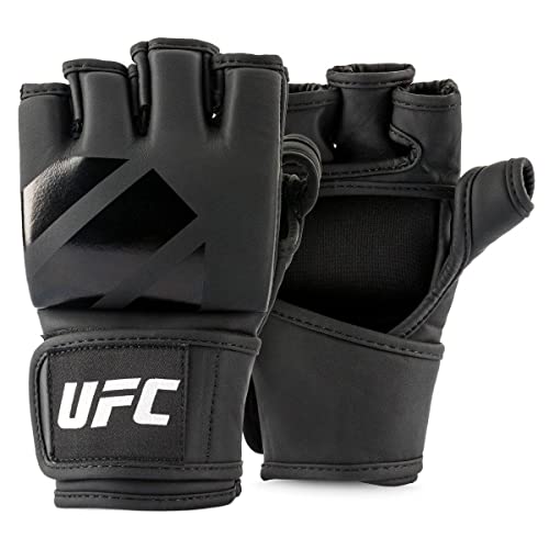 UFC Tonal MMA Gloves Grappling Fighting Fingerless Training Gloves - color: Black, size: Small