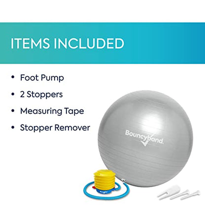 Bouncyband Balance Ball – Create Flexible Seating to Improve Focus at School, Office, or Home with This No-Roll Weighted Ball - color: Silver, size: Medium (Pack of 1)