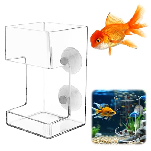 No Mess Aquarium Feeder, 2026 New Acrylic Clear Fish Tank Feeder with Suction Cup, Preventing Food Scattering (Square) - color: Square