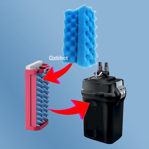 6 Pcs Blue Foam Max Filter Compatible with Fluval 206 207 306 307 Canister Filter Aquarium Bio Sponge Replacement - size: 6 PCS