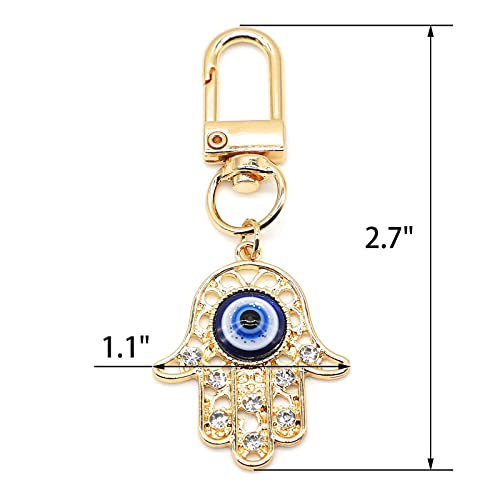Evil Eye Keychains Car Key Ring Bag Purse Charm for Women Men - Good Luck Amulet Protection - color: J