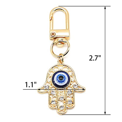 Evil Eye Keychains Car Key Ring Bag Purse Charm for Women Men - Good Luck Amulet Protection - color: J