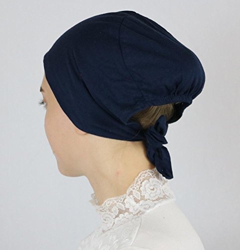Modefa Islamic Women's Non-Slip Cotton Hijab Bonnet Cap Underscarf - color: Navy Blue