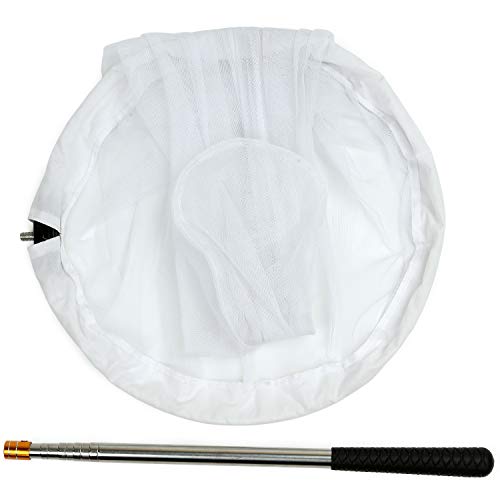 RESTCLOUD Insect and Butterfly Net with 12" Ring, 24" Net Depth, Handle Extends to 59 Inches - size: 16" Ring, 59" Handle