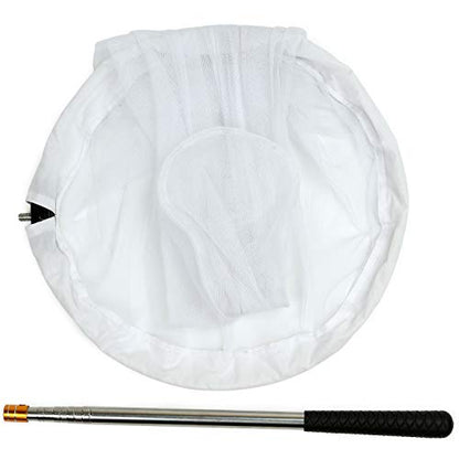 RESTCLOUD Insect and Butterfly Net with 12" Ring, 24" Net Depth, Handle Extends to 59 Inches - size: 16" Ring, 59" Handle