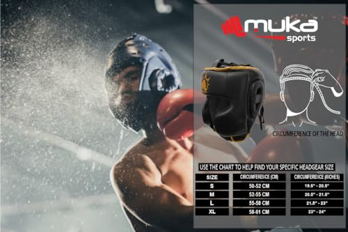 Boxing Headgear for Men | Adjustable Kickboxing Muay Thai Head Protector | Safety Head Guard | Training Helmet for Sparring, Martial Arts, Grappling & Karate