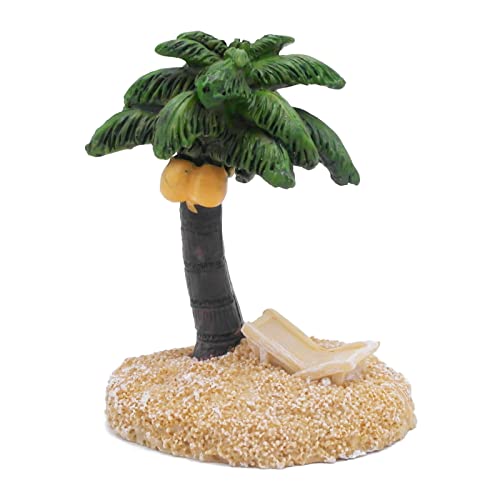 Pyramid Pharaoh Aquarium Fish Tank Decorations Statues Figurine Sculpture Ancient Egypt Reptile Turtle Lizard Spider Tanks Terrarium Egyptian Décor Ornament Pet (Coconut Trees) - color: Coconut Trees