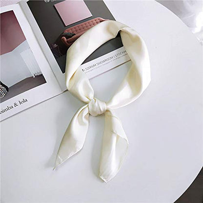 Glamorstar Satin Neck Scarf 6 Packs Square Handkerchief for Women - color: 6 Packs - Black,red,blue,white,pink,gray