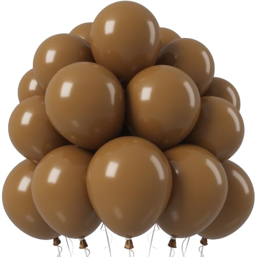 Jobkoo Brown Balloons 12 Inch, Light Brown Coffee Neutral Latex Balloon - color: 04-neutral-15