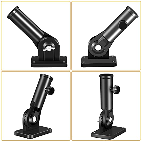 Flag Pole Holder Brackets, BONWIN 1" Flag Pole Mounting Bracket with Hardwares for House Wall Porch, 1" Inner Diameter, 180° Adjustable Multi Positions, Aluminium Alloy(1 Pack Black, Multi-Positions) - color: Black - 1 Pack