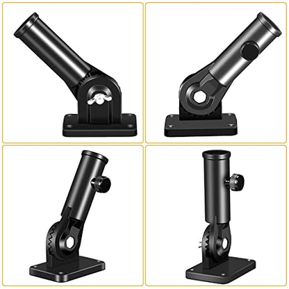 Flag Pole Holder Brackets, BONWIN 1" Flag Pole Mounting Bracket with Hardwares for House Wall Porch, 1" Inner Diameter, 180° Adjustable Multi Positions, Aluminium Alloy(1 Pack Black, Multi-Positions) - color: Black - 1 Pack