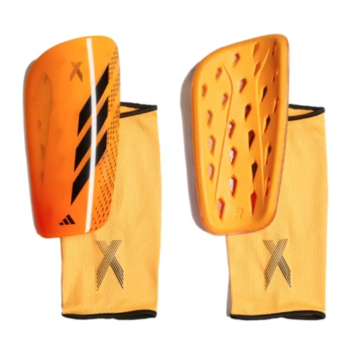 adidas Unisex-Adult X League Shin Guards, Solar Gold/Black/Solar Orange, Large