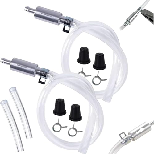 4 PCS Universal Brake Fluid Deflerator, Brake Bleed Hose, Brake System Bleeding Tools, Auto Motorcycle Clutch One-Way Check Valve Tube Deflation Tool Kit Hose with Metal Clamp (2 PCS) - color: 2 PCS