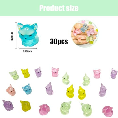 30PCS Mini Fox Decor for Dollhouse Resin Animal Tiny for Crafts Micro Miniature Foxs for Fairy Garden Dollhouse Micro Landscaping Decoration (Fox 2) - style: FOX 2